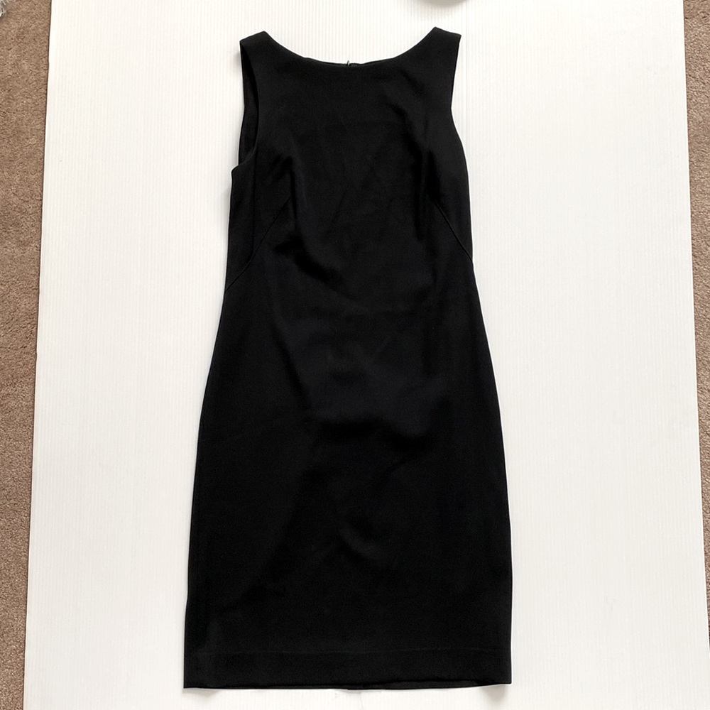 Theory Wool Blend Black Sleeveless Sheath Dress